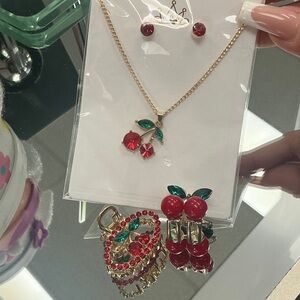 Cherry bundle 🍒 Jewelry Set with hair accessories